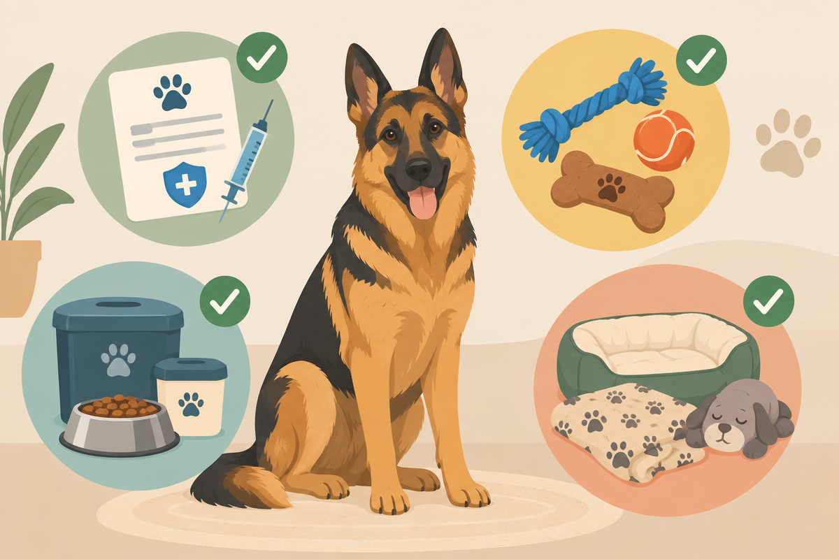 Dog boarding preparation checklist illustration for getting your pet ready