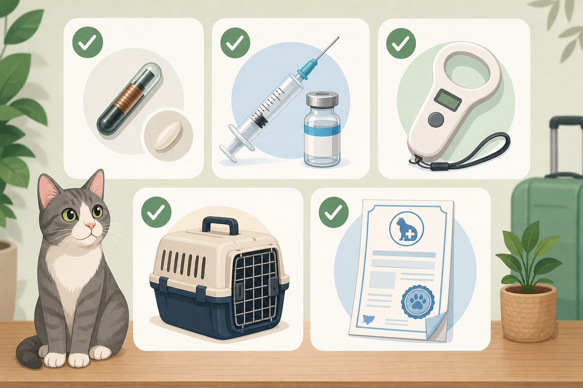 Cat travel preparation checklist visual guide