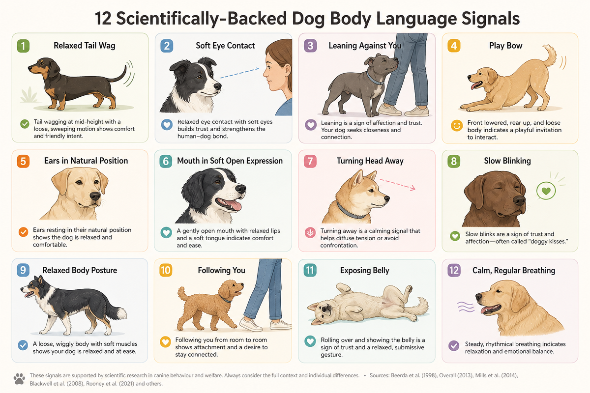 12 scientific signs of dog love shown through body language and behaviour