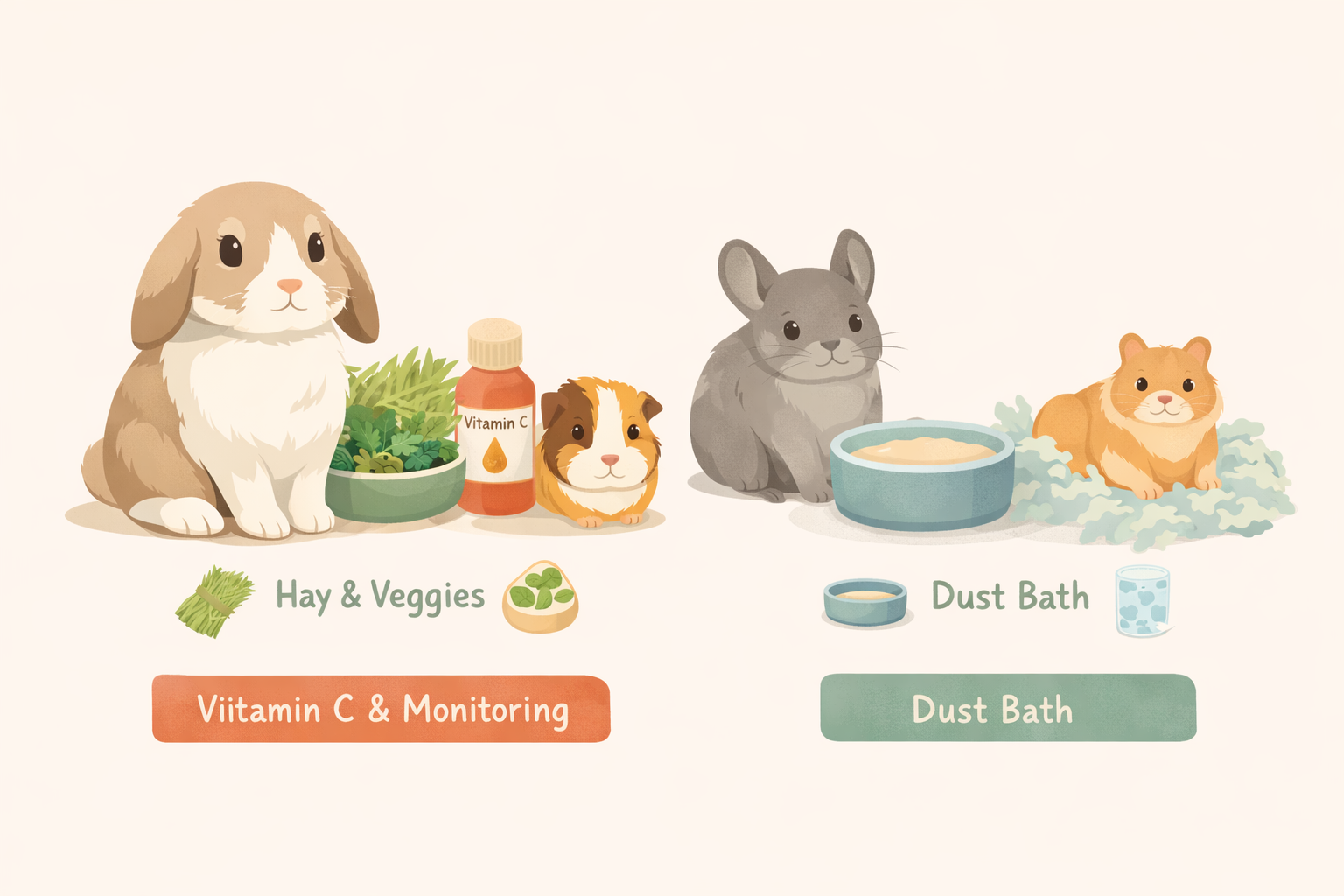 Small animal boarding checklist illustration with essential preparation items